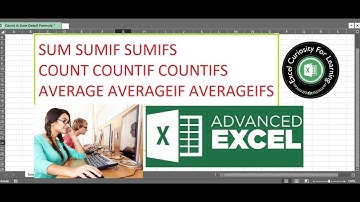 Excel Learning - SUM SUMIF SUMIFS COUNT COUNTIF COUNTIFS AVERAGE AVERAGEIF AVERAGEIFS