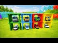 Color Changing Cars in Garage 🚗🌈 | Truck Transport Fun for Kids