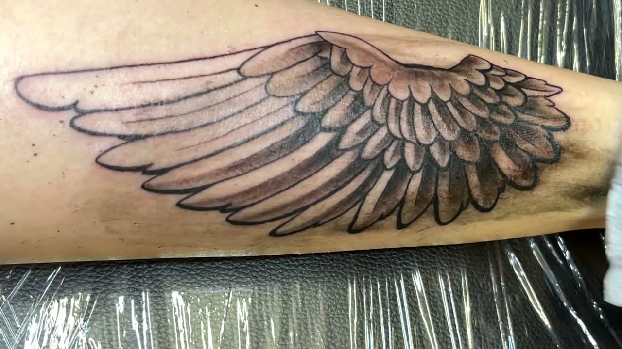 Blackwork Angel Wings Tattoo Idea  BlackInk AI