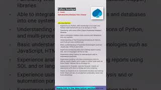 Capgemini | Python Developer | Hyderabad, Pune, Chennai | Full Stack #shorts #ytshorts