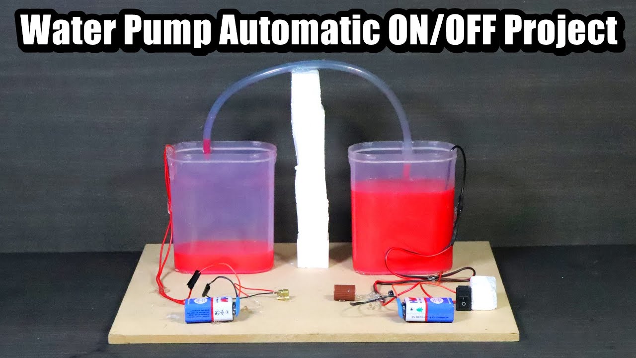 How to Make Water Pump Overflow Auto OFF/ON Science Project using Laser