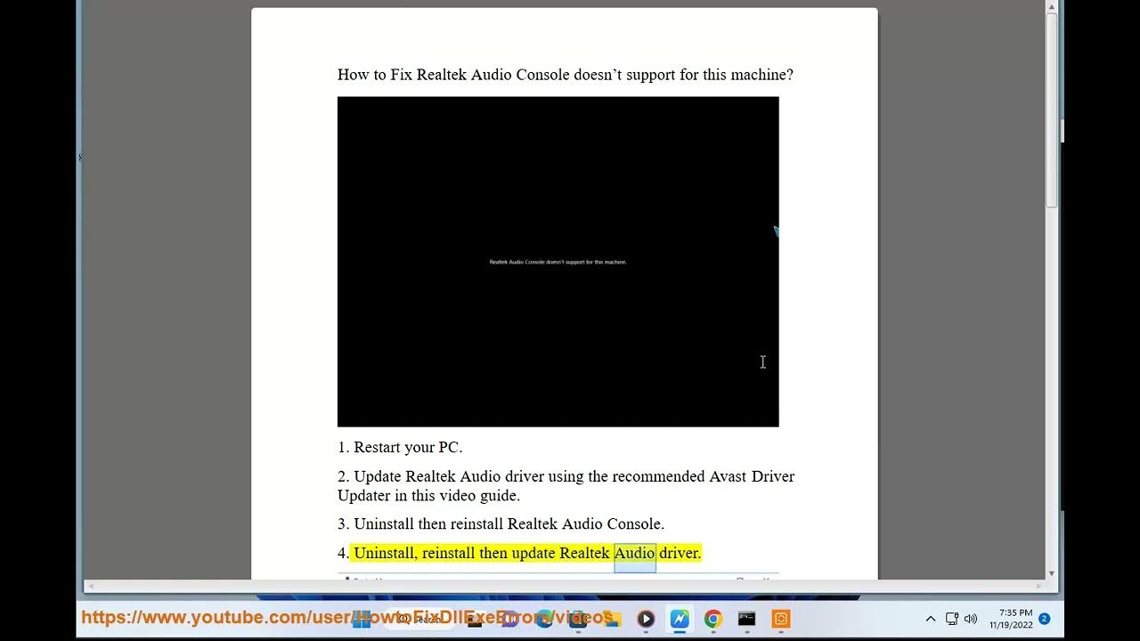 Fix Realtek Audio Console doesn’t support for this machine YouTube