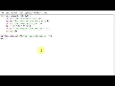 Python Program to calculate simple interest - YouTube