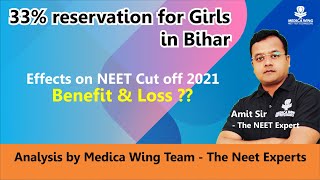 What will be effect of the Bihar government giving 33% reservation to the girl child in NEET/JEE?