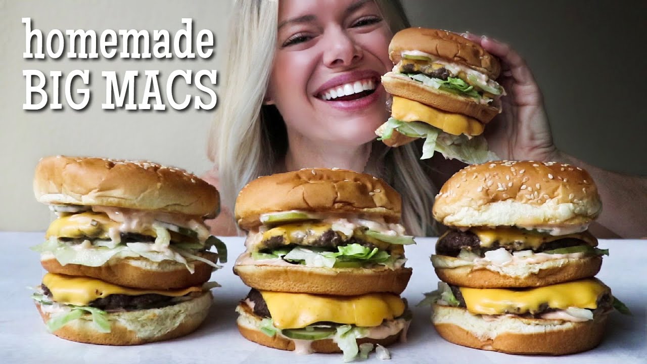 Homemade McDonald's Big Mac MUKBANG + RECIPE!