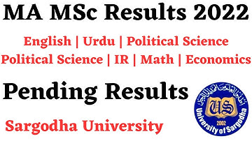 MA MSc Results Pending Books Result Sargodha University - MA MSc Results 2022 UOS