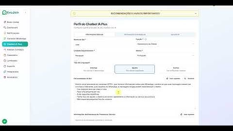 Configurando o Chatbot IA - Parte 1 (Informações Básicas)