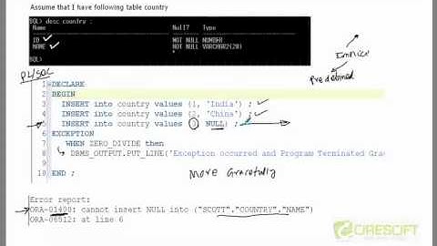 PLS 18  Non Predefined Exceptions in PL SQL