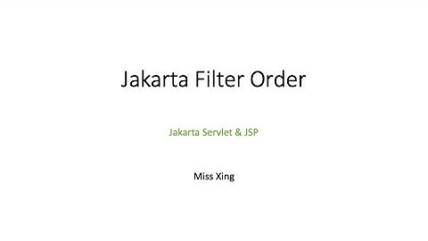 Java/Jakarta Filter - @WebFilter