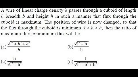 A wire of linear charge density λ passes through a cuboid of length l, breadth b and height
