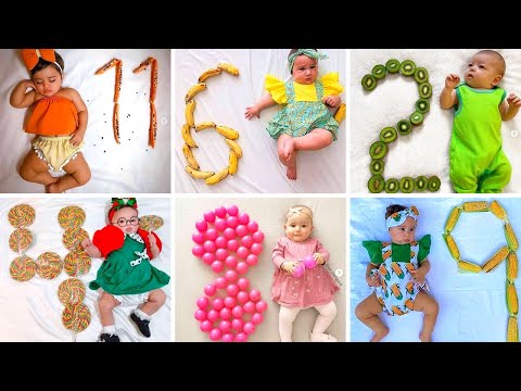 BABY Monthly (1- 12) Photoshoot Ideas- Baby month by month pictures- Baby photoshoot ideas- Part 1