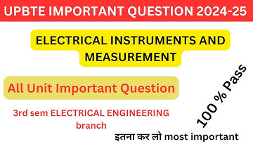Electrical Instruments and Measurement Paper//bteup model paper 2022//study powerpoint