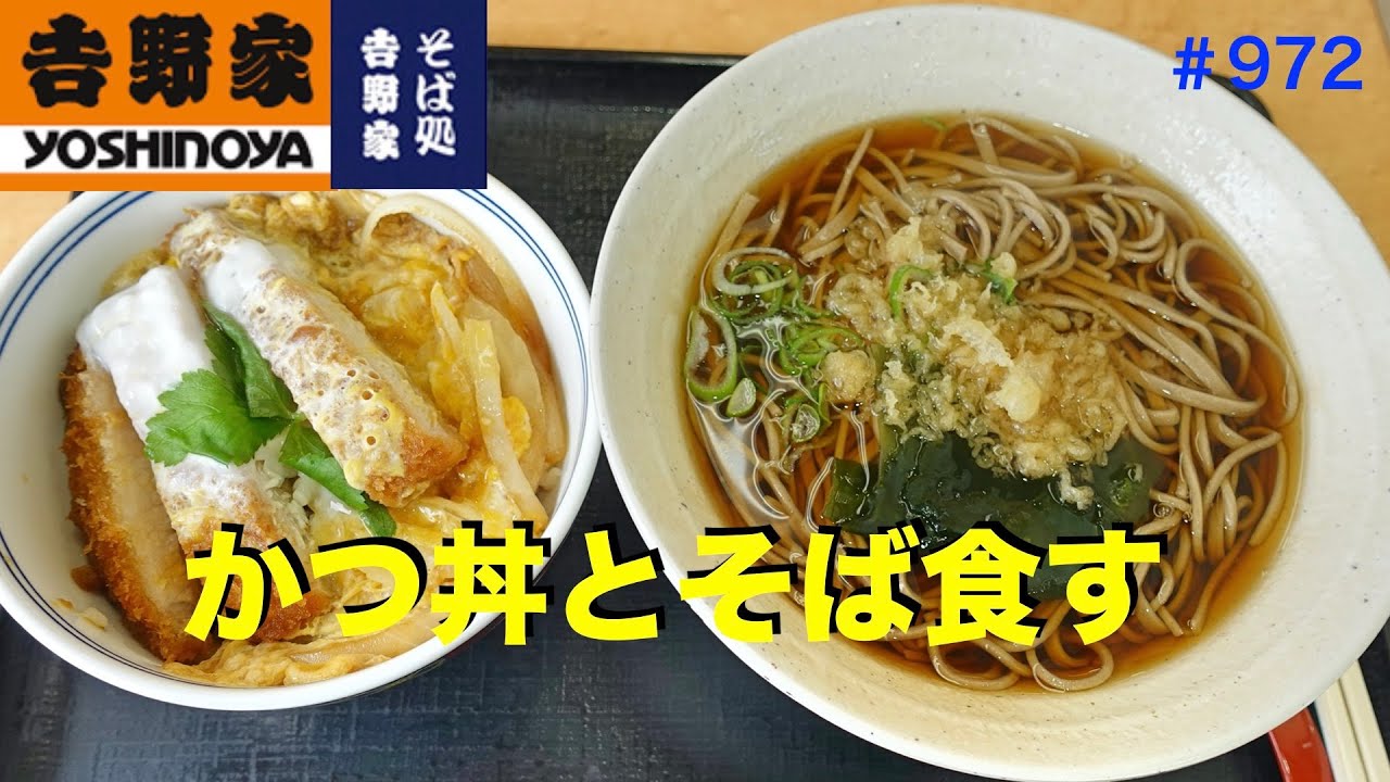 そば処 吉野家 ミニカツ丼とかけそばを食す 972 Youtube