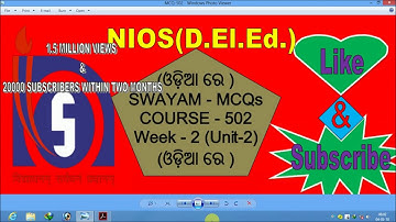 Solved MCQ (SWAYAM), COURSE - 502, UNIT - 2, (IN ODIA)