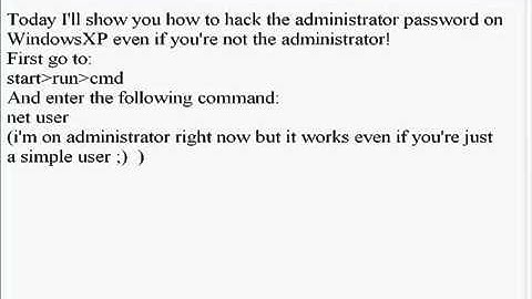 How To Hack The Administrator Password On WindowsXP