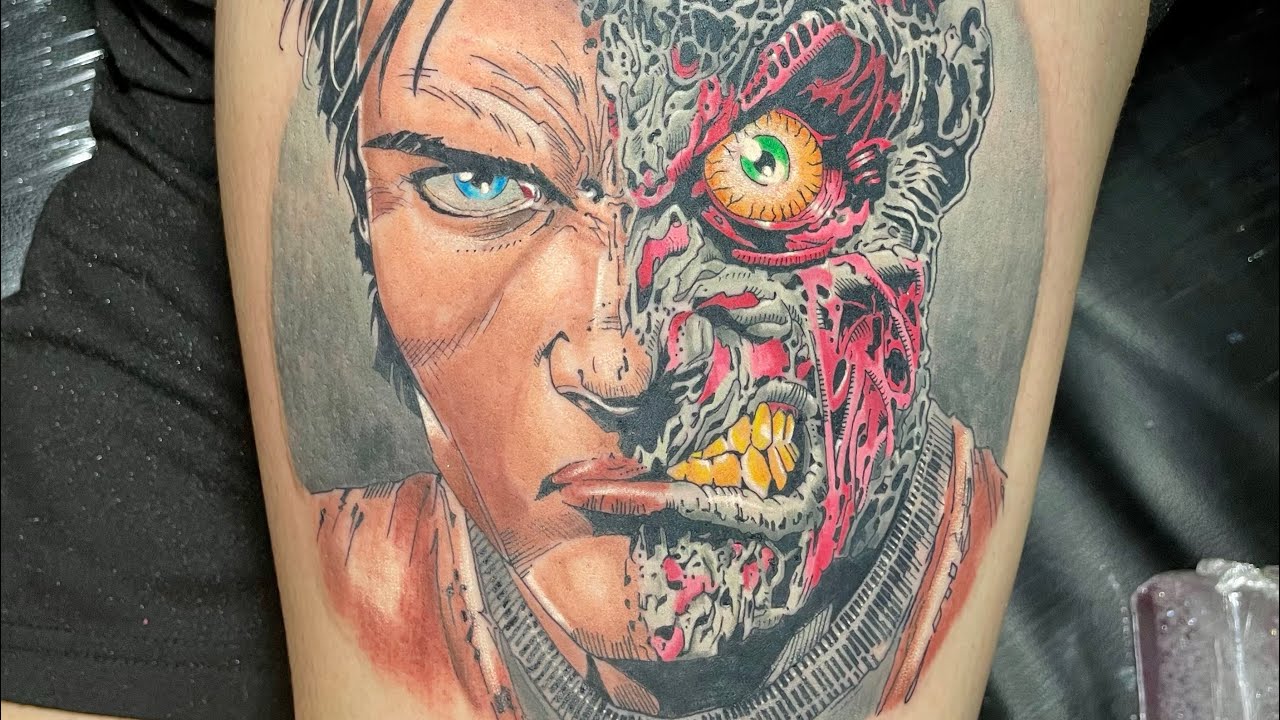 Tattoomiester Tattoos  Ink of the day  day one at the austattoo expo  harvey dent two face thanks heaps bob for pushing through   Facebook