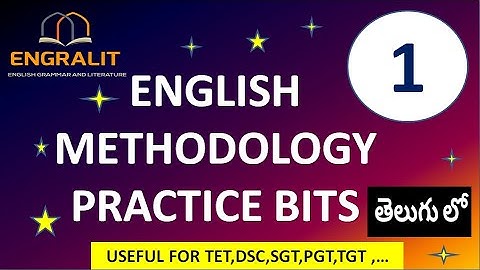 ENGLISH METHODOLOGY PRACTICE BITS | EXERCISE-1 | TET, DSC, TGT, PGT, SGT | CTET, NET, SET | JL, DL |