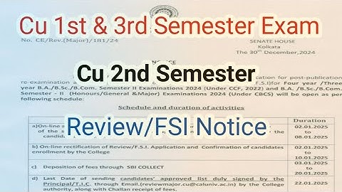 CU Review notice 2024 | CU review notice | CU 2nd semester review process | 3rd semester exam | CU