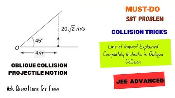 Projectile + Oblique Collision Problem | Perfectly Inelastic Collision | SBT Solution | JEE / NEET