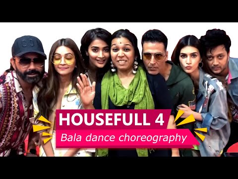 akshay-kumar-teaches-the-'bala'-step-|-kriti-|-pooja-|-bobby-|-housefull-4-|-mirchi-prerna-|