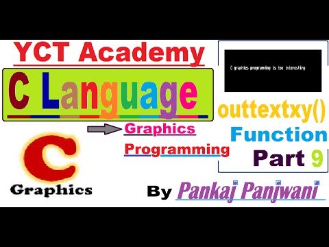 C Graphics Programming  In Hindi Part 9 : outtextxy() function