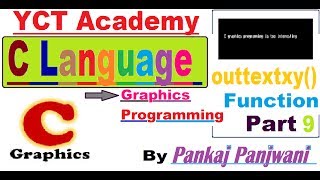 C Graphics Programming  In Hindi Part 9 : outtextxy() function