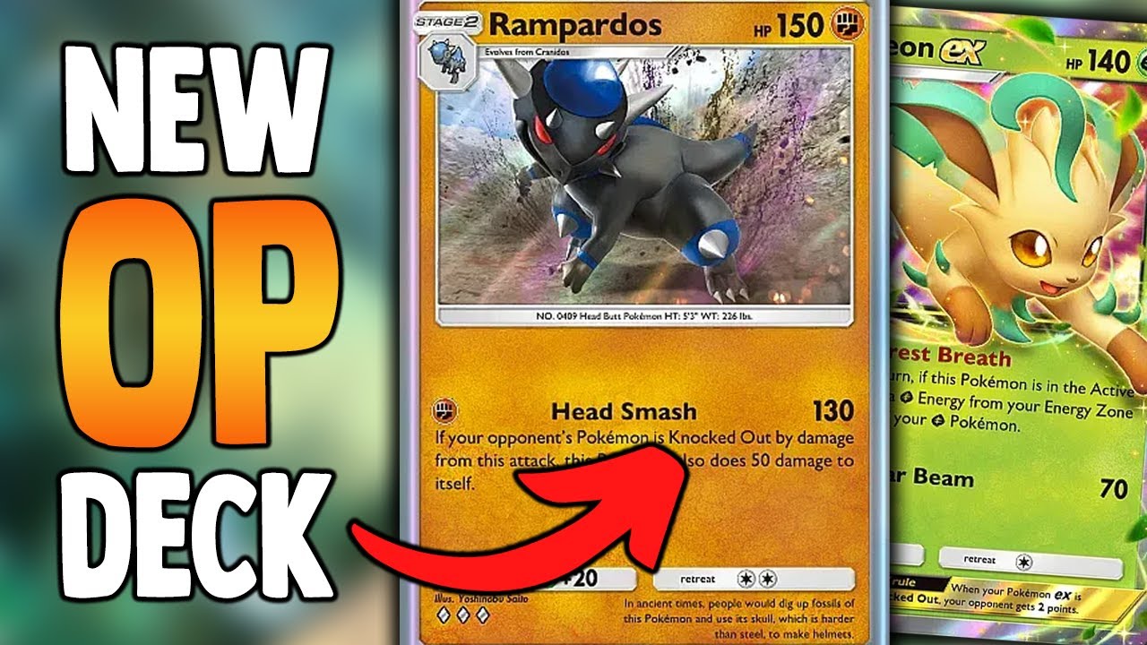 This SUPER STRONG Deck Pairs Rampardos and....Leafeon EX? Pokemon TCG Pocket New Ranked Deck Guide