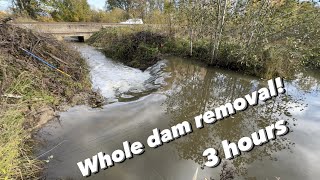 Very HUGE dam removal next to the train rails!