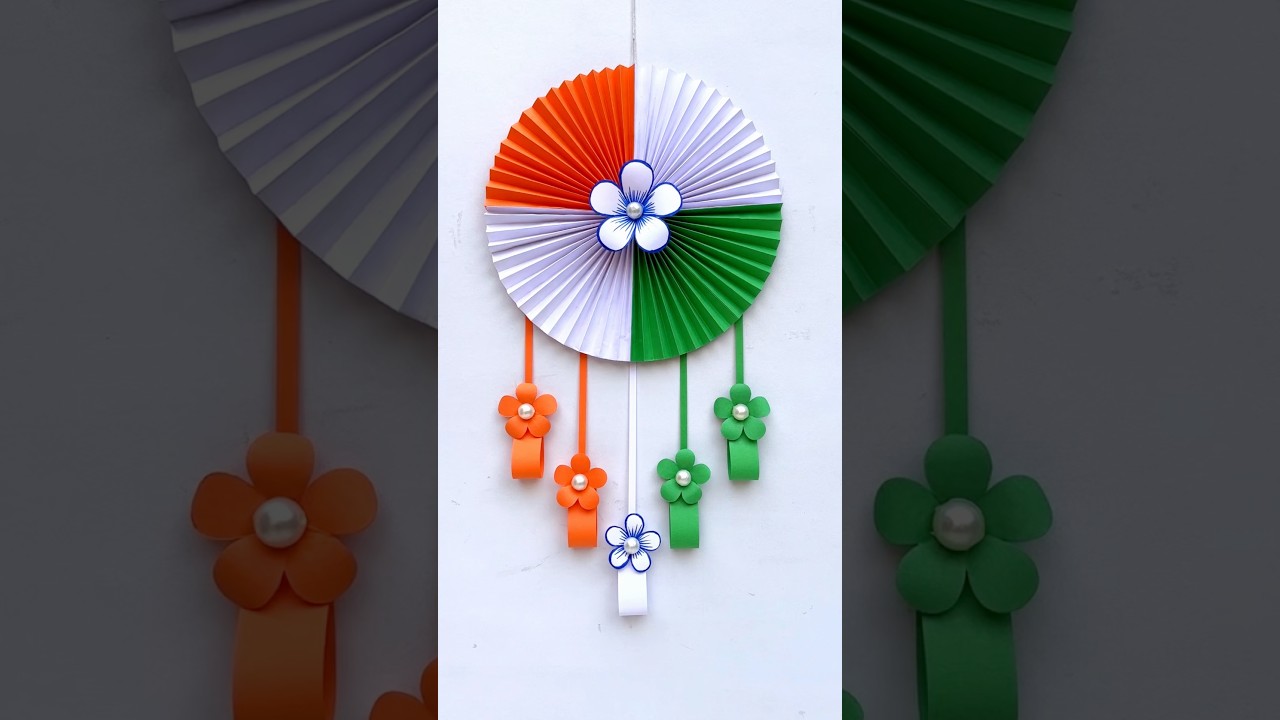Beautiful Republic Day Wallhanging Craft // DIY Tricolor wall decoration ideas #shorts