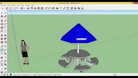 Sketch Up กลุ่มเครื่องมือ Construction : การใช้งานเครื่องมือ Protractor