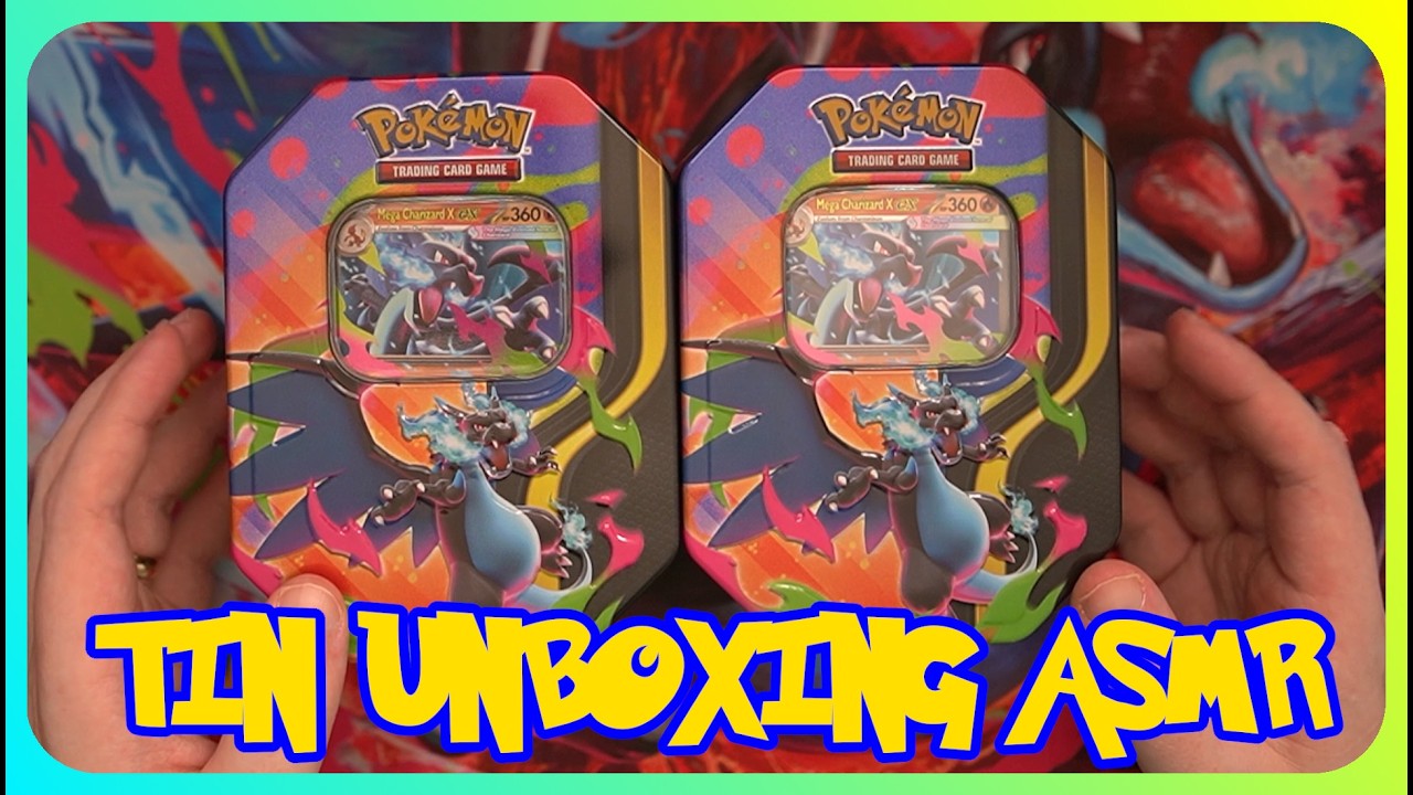 (ASMR) Pokémon Mega Charizard X Tin Unboxing | Is It Worth It?