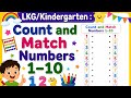 LKG /Kindergarten 🌈 Count and Match Numbers 1–10 ✅#kidslearning #earlylearning
