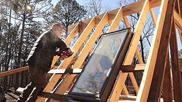 Installing A Skylight and Trying Not To Fall off the Roof of the Tiny House | DIY Tiny Home Build