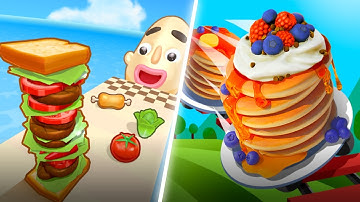 Sandwich Runner | Pancake Run | All Level Gameplay | Satisfying Mobile Games | Android, iOS