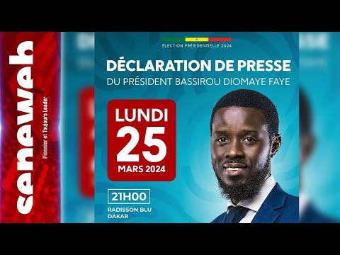 Suivez la déclaration du Président Bassirou Diomaye Faye