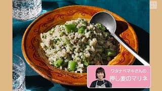 往復食簡　押し麦のマリネ　あえて味をなじませるだけ