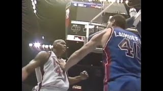 Bill Laimbeer Scraps a Little with Derrick Coleman