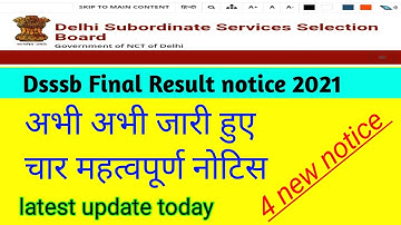 Dsssb latest news today. dsssb notice for TGT COMPUTER SCIENCE POST CODE 91/20.