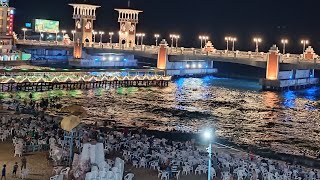 معقول الجمال ده فى اسكندريه | اجواء شاطئ ستانلي الان الناس في البحر 🤣 لحد الصبح