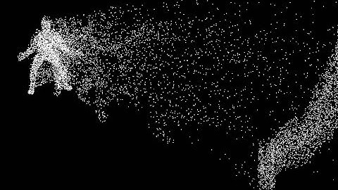 Maya: A Character Dissolving into Particles