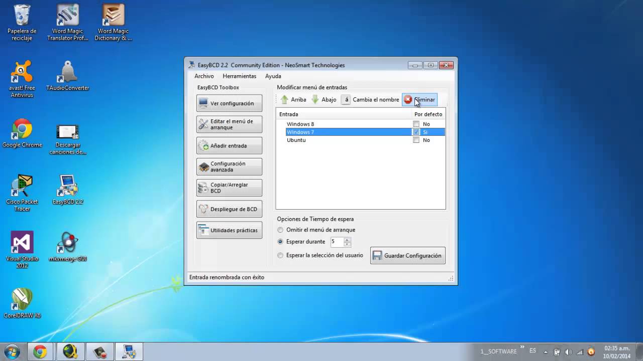 editar opciones de arranque de windows para microsoft windows vista