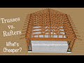 Cost Comparison For Gable Roof Trusses Versus Roof Rafters - Two Car Garage Framing Design Ideas