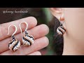 Spiral ball earrings. How to make beaded beads