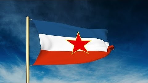 Yugoslavia Flag Slider Style. Waving In The Win With Cloud Background Animation Stock Animation