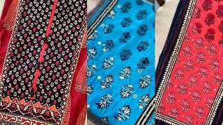 Designer unstitched kurti materials with beautiful neck designs