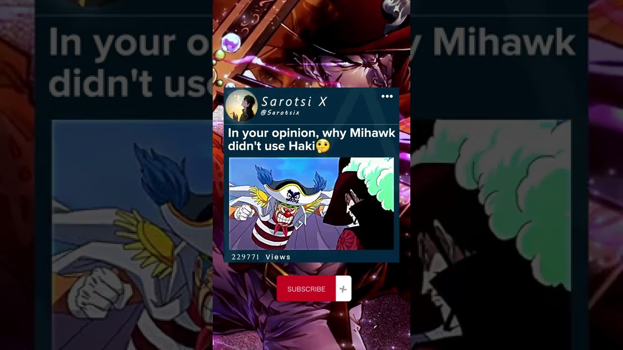 In your opinion, why Mihawk didn't use Haki? 