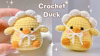 How to Crochet a Cute Duck Plushie | Easy Amigurumi Tutorial for Beginners | Tiny Crochet Lab
