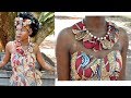 AFRICAN PRINT Ankara Petals Neckpiece with Pearls WAX