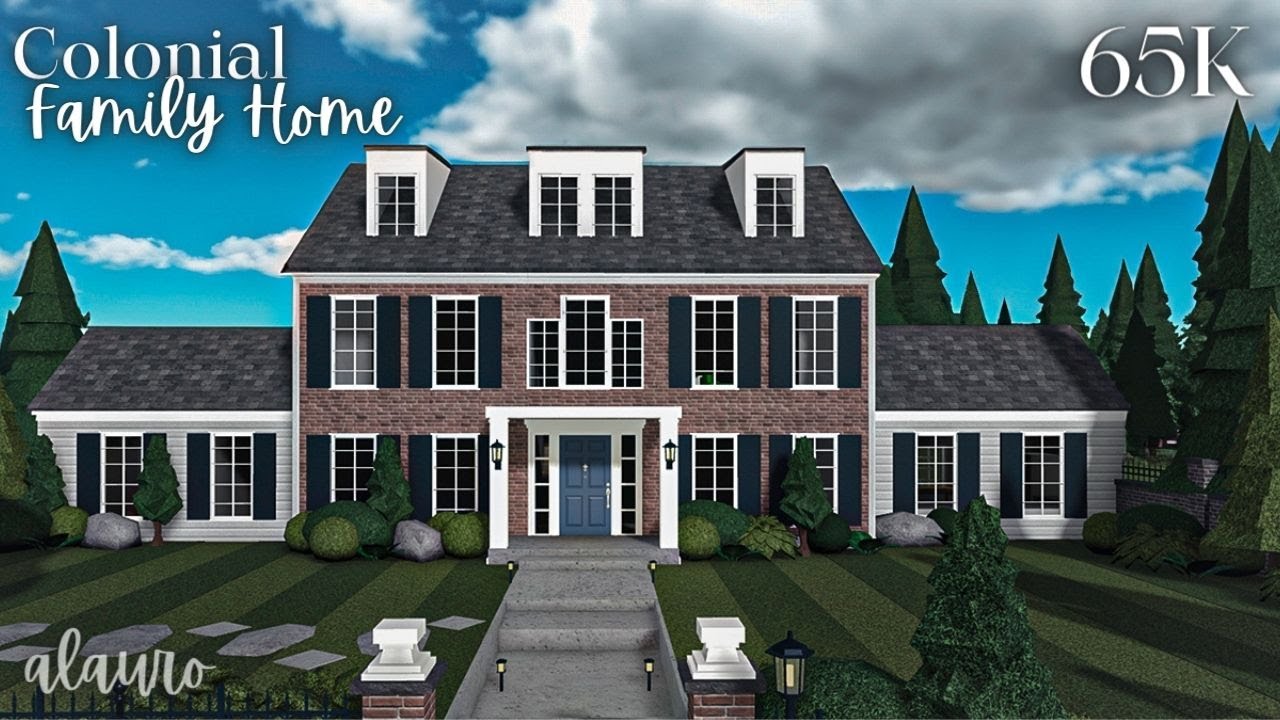 Colonial Family Home 65K Exterior Bloxburg Speed Build YouTube