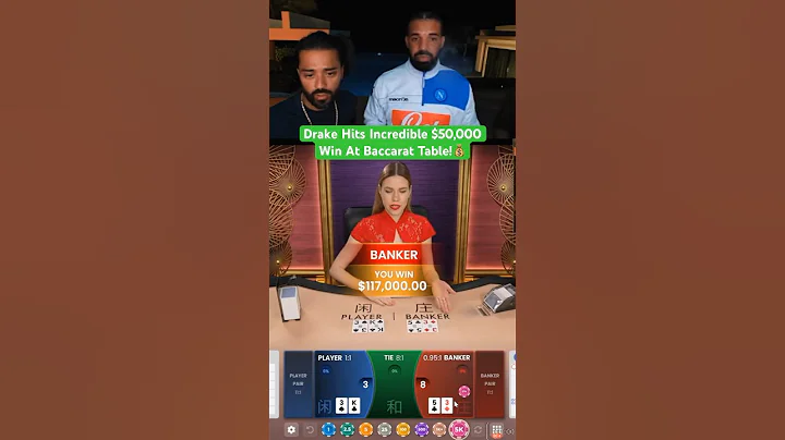 Drake Hits Incredible $50,000 Win At Baccarat Table! #drake #baccarat #casino #maxwin #bigwin